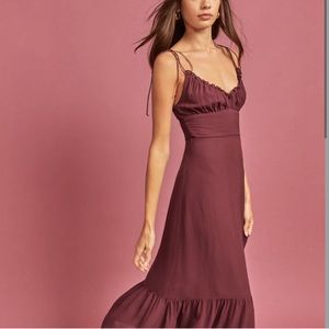 Reformation Embry Dress in Plum (Size 2) color Plum
